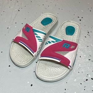 Stylish Pink and Teal Women's Slide Sandals